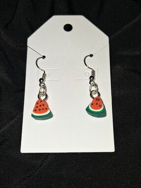 Watermelon Slice Dangle Earrings